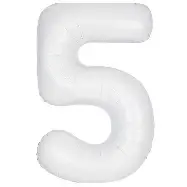 Pkg White Number Five 34"
